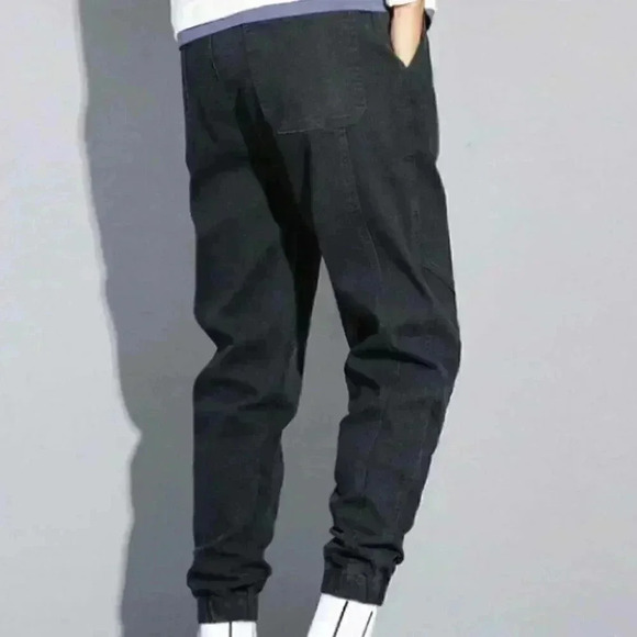 Casual Black Men's Corduroy Pants - Picture 4 of 4